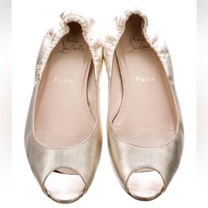 Christian Louboutin gold ballet flats